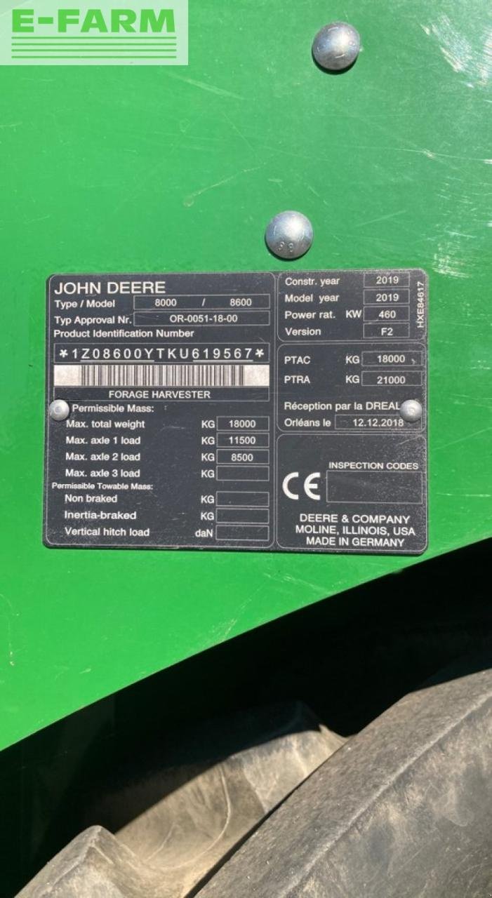 Feldhäcksler типа John Deere 8600, Gebrauchtmaschine в Ytrac (Фотография 5)