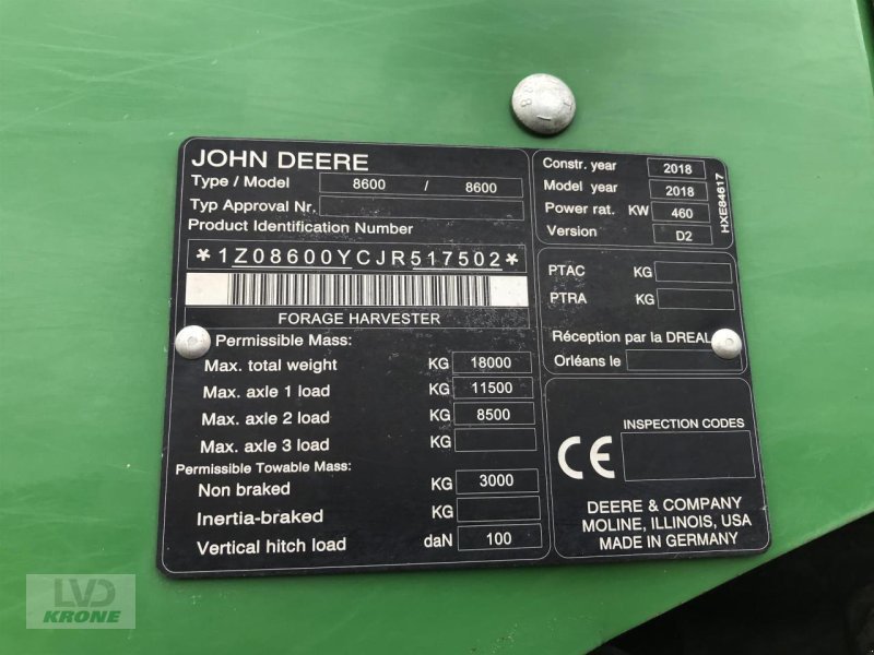 Feldhäcksler typu John Deere 8600, Gebrauchtmaschine v Spelle (Obrázek 15)