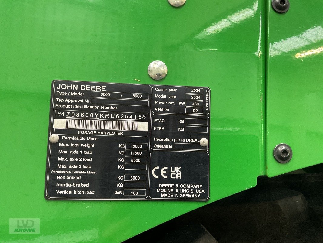 Feldhäcksler des Typs John Deere 8600, Gebrauchtmaschine in Spelle (Bild 26)