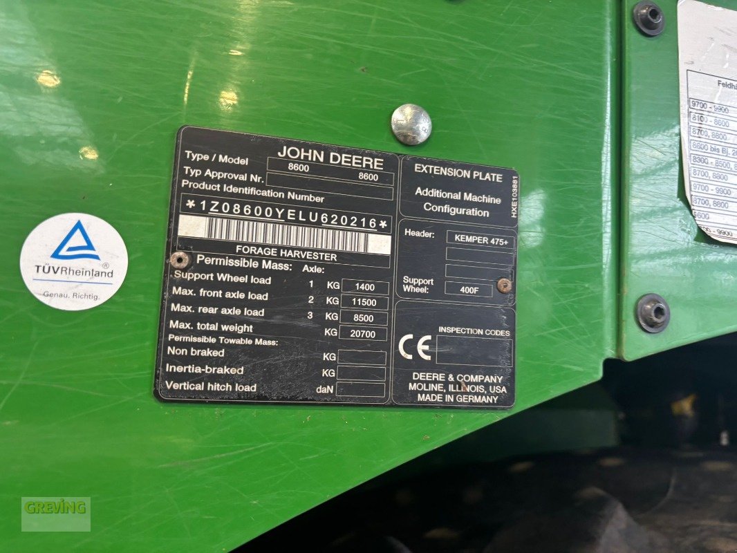 Feldhäcksler типа John Deere 8600i ProDrive 40km/h, Gebrauchtmaschine в Ahaus (Фотография 12)