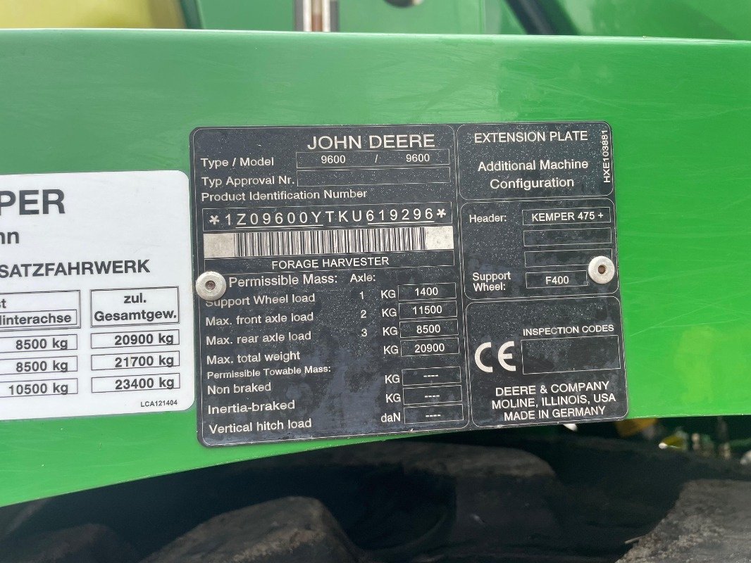 Feldhäcksler tip John Deere 9600i, Gebrauchtmaschine in Sittensen (Poză 27)
