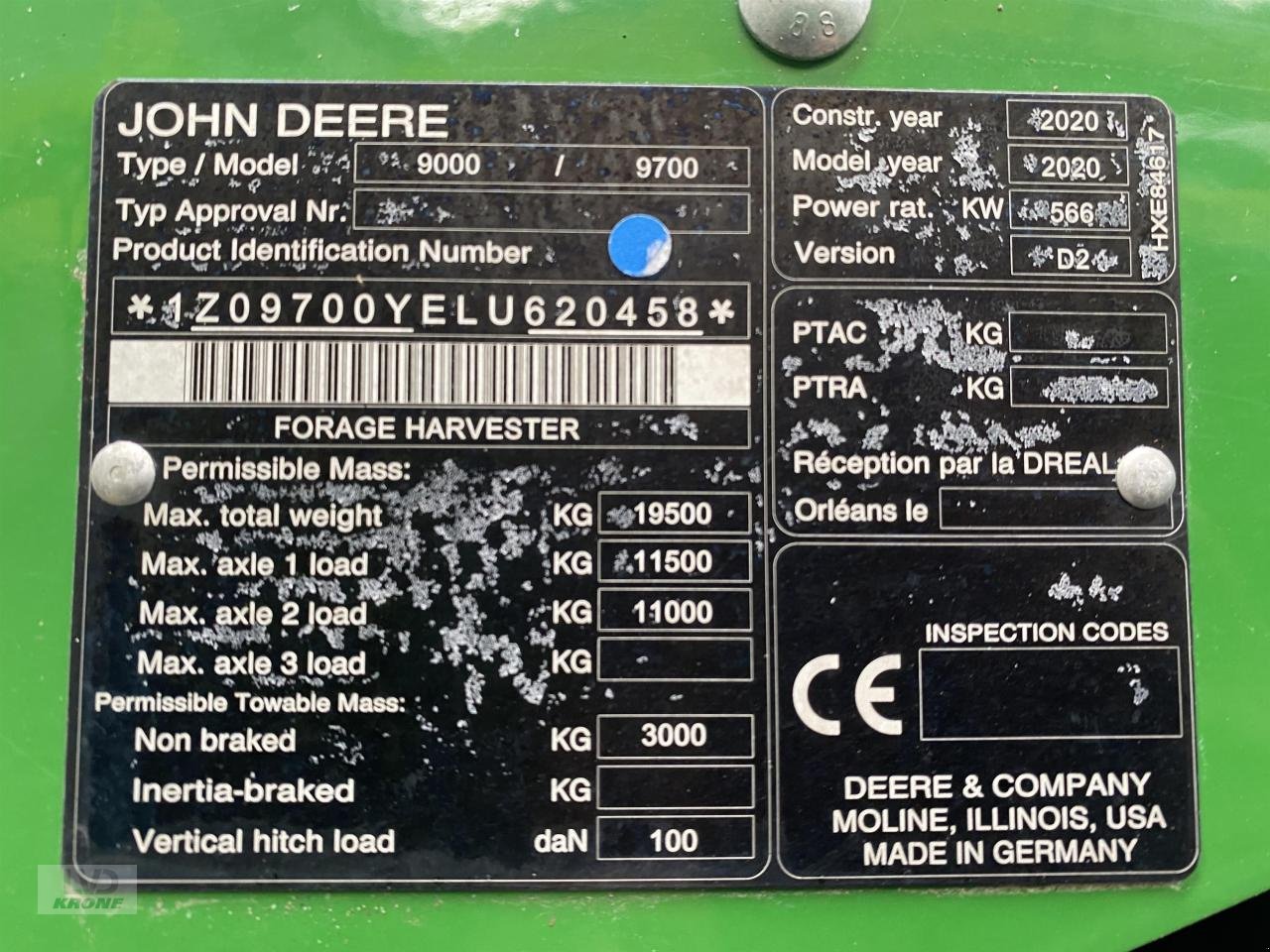 Feldhäcksler des Typs John Deere 9700, Gebrauchtmaschine in Spelle (Bild 8)