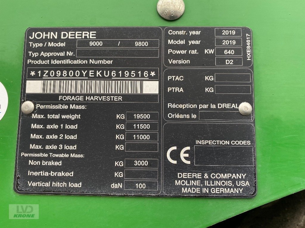 Feldhäcksler typu John Deere 9800, Gebrauchtmaschine v Barsinghausen OT Groß Munzel (Obrázok 18)