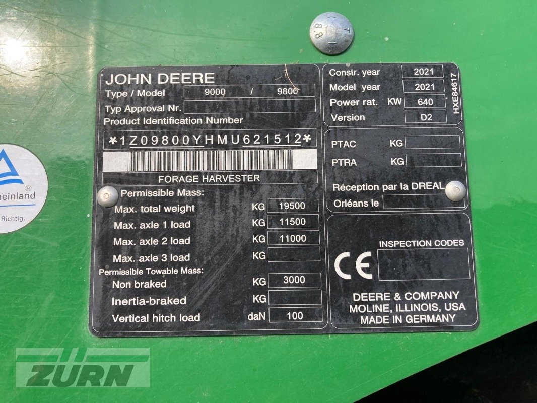 Feldhäcksler typu John Deere 9800i (MY21), Gebrauchtmaschine v Schöntal-Westernhausen (Obrázek 29)