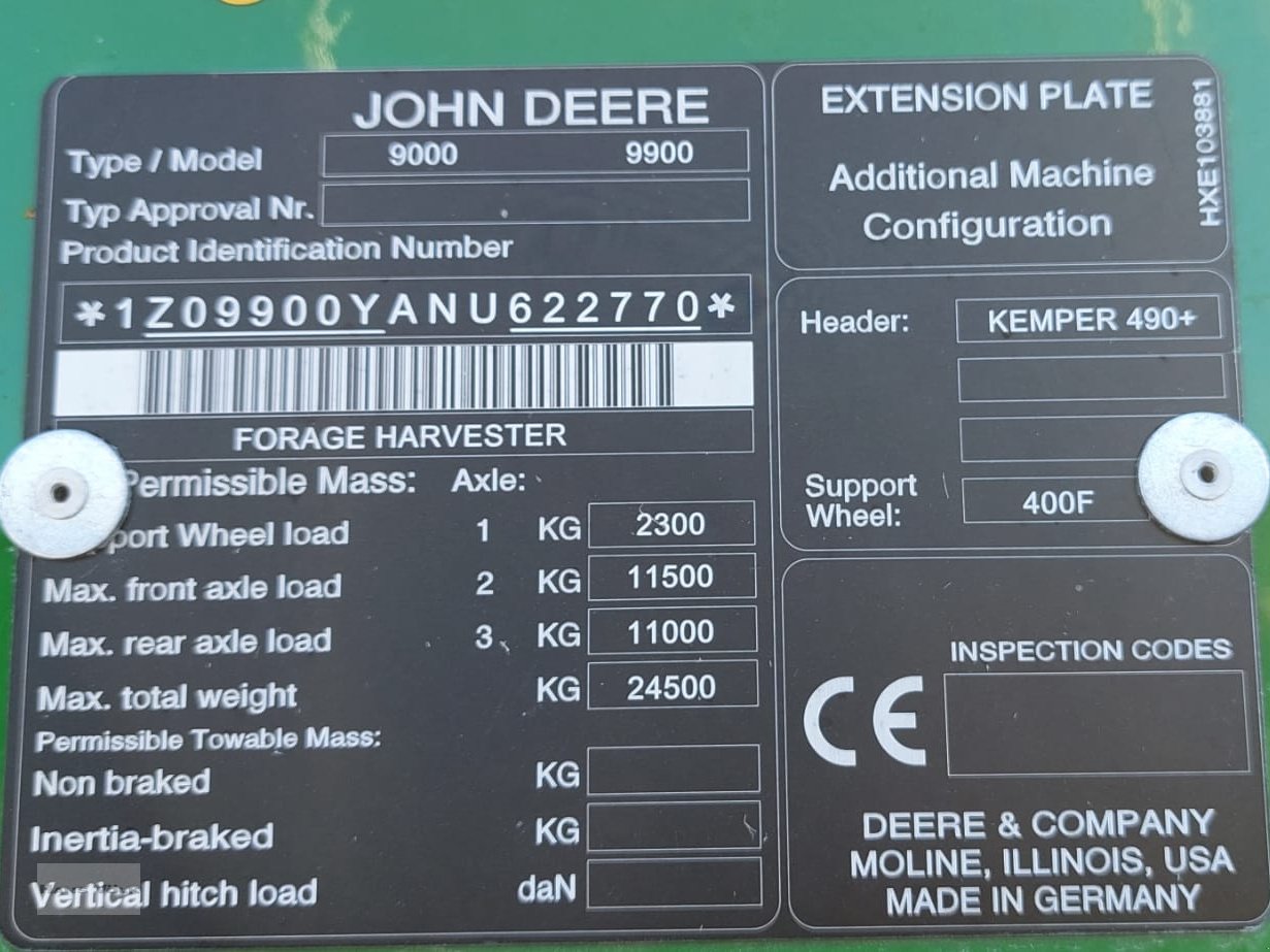 Feldhäcksler des Typs John Deere 9900 i, Gebrauchtmaschine in Eggenfelden (Bild 4)