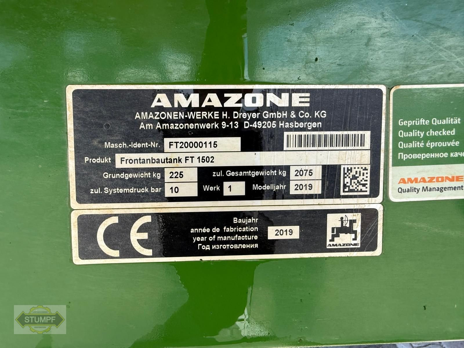 Feldspritze of the type Amazone Amazone FT 1502, Gebrauchtmaschine in Grafenstein (Picture 4)