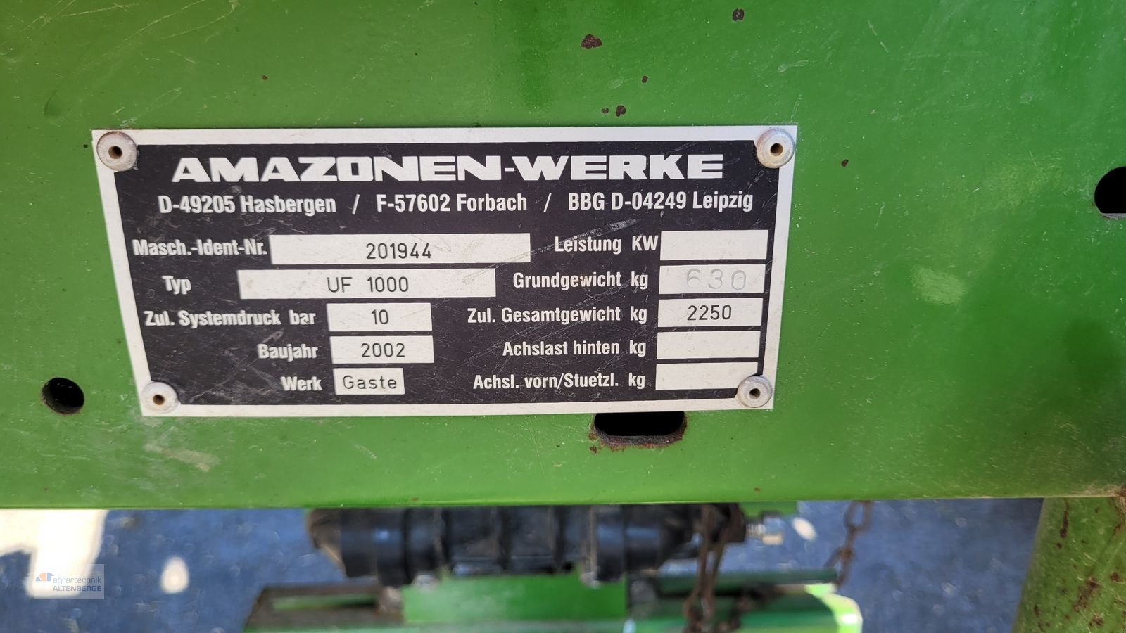 Feldspritze tip Amazone UF 1000, Gebrauchtmaschine in Altenberge (Poză 8)
