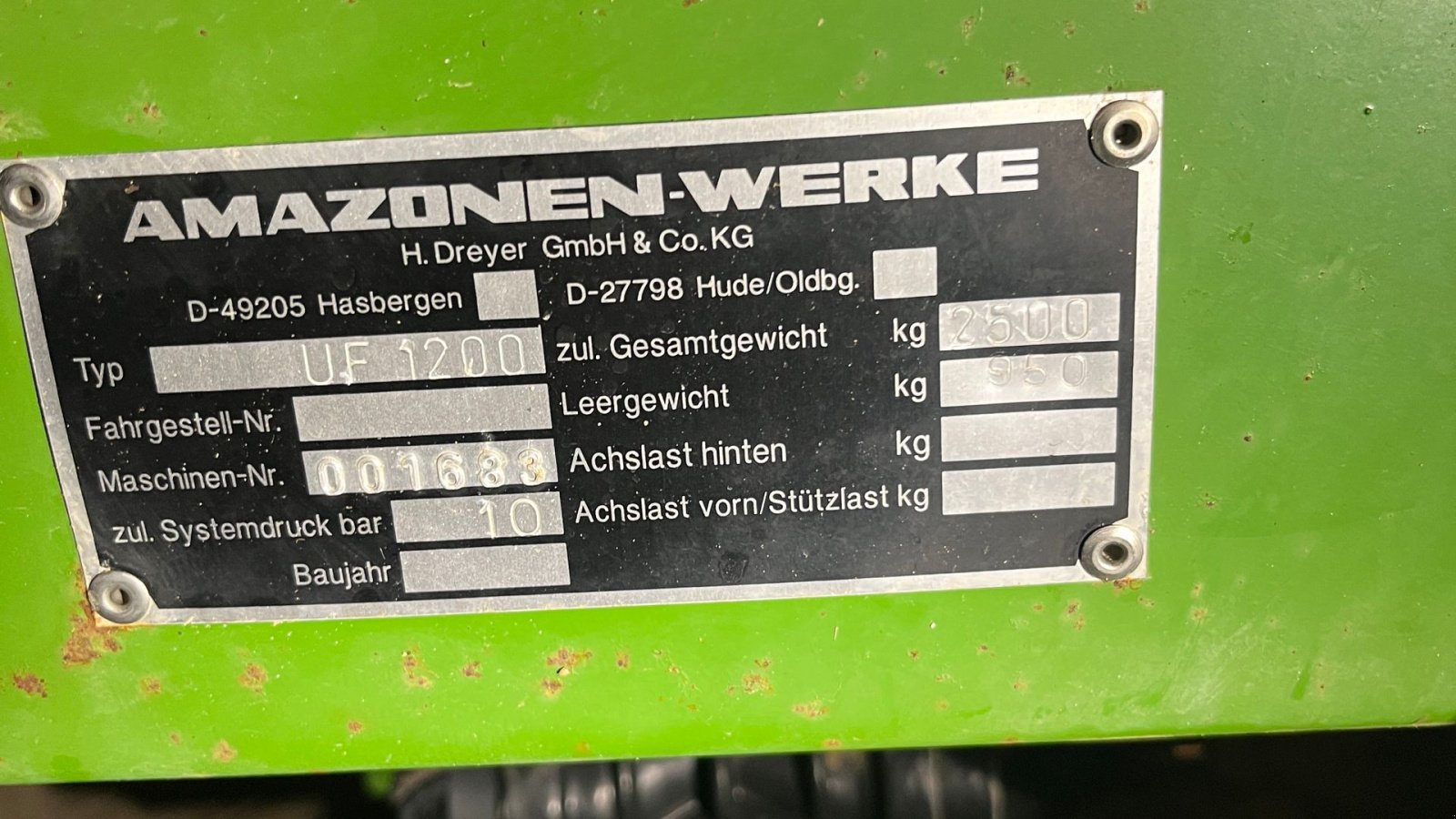 Feldspritze typu Amazone UF 1200, Gebrauchtmaschine v Bredsten (Obrázek 2)