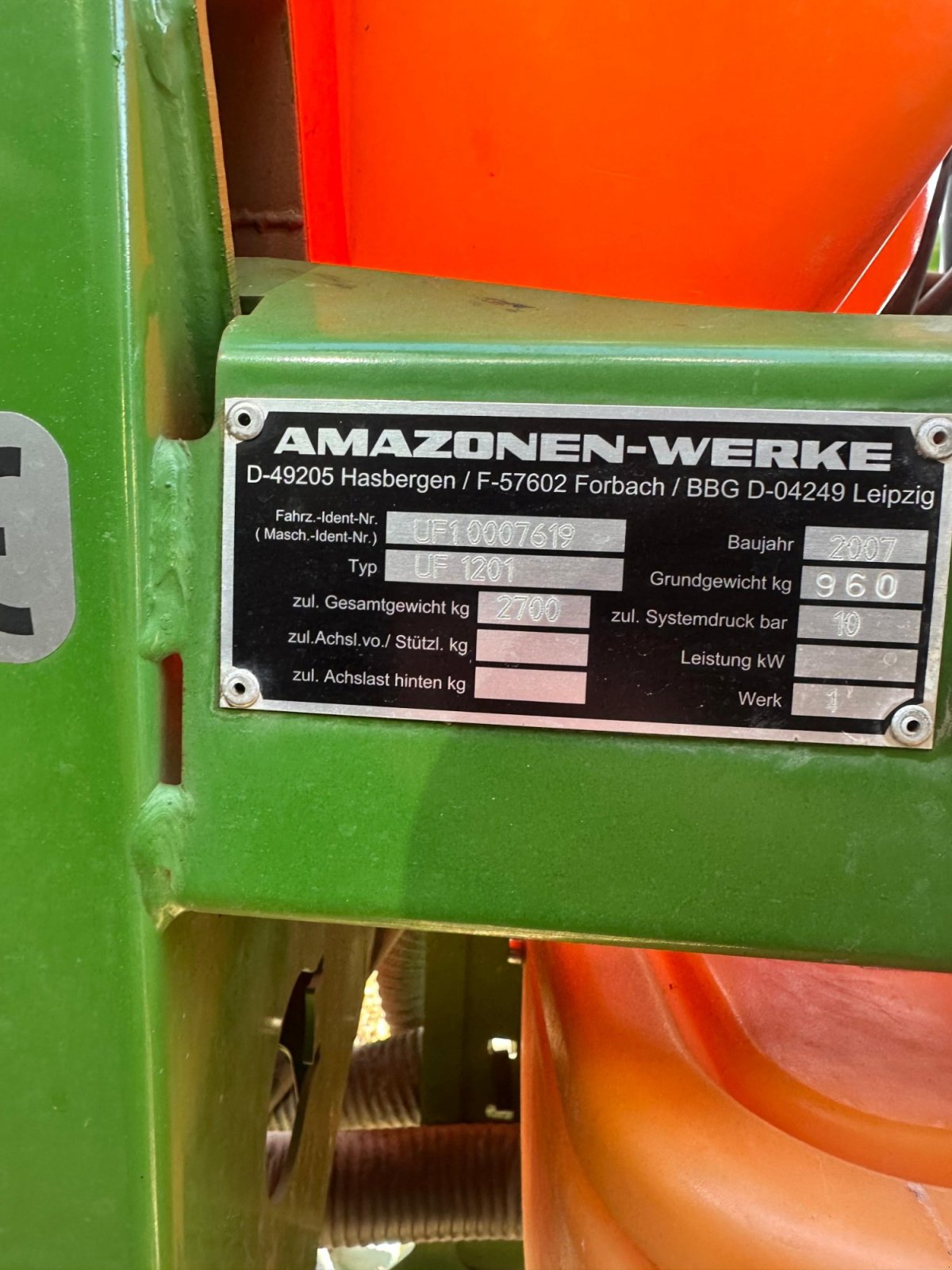 Feldspritze za tip Amazone UF 1201, Gebrauchtmaschine u Neu Wulmstorf (Slika 11)