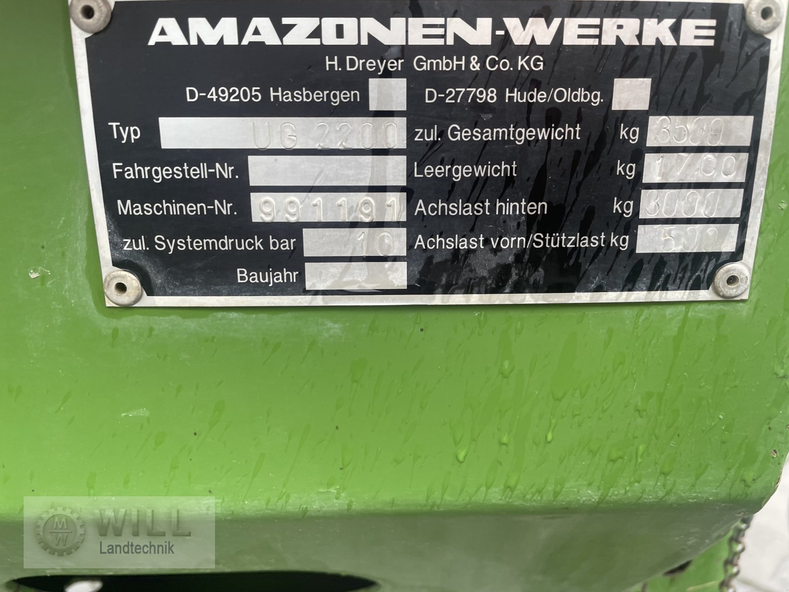 Feldspritze typu Amazone UG 2200 Power, Gebrauchtmaschine w Rudendorf (Zdjęcie 7)