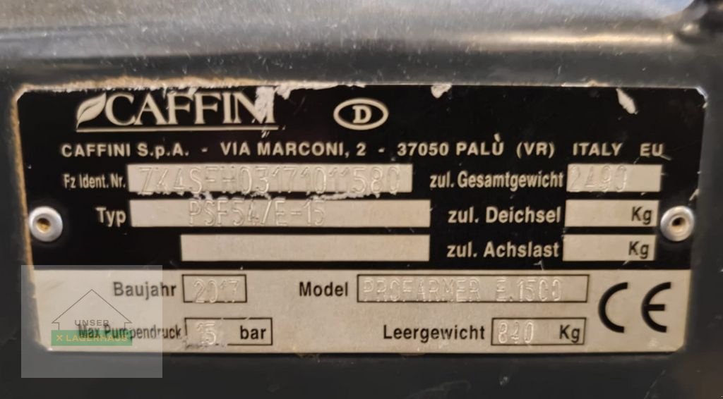 Feldspritze typu Caffini Caffini ProFarmer HBS 1500 Liter /15m, Gebrauchtmaschine v Feldbach (Obrázek 8)