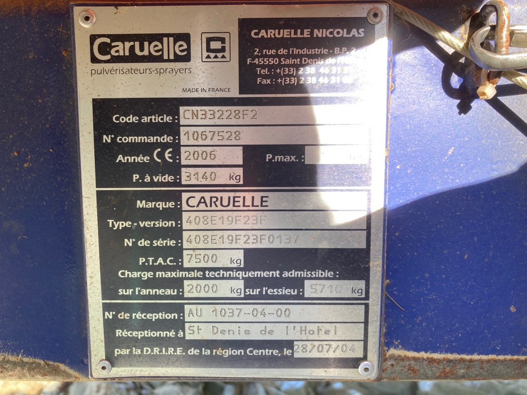 Feldspritze typu Caruelle OLYMPIA 320 S / 28 M., Gebrauchtmaschine v BRAS SUR MEUSE (Obrázok 8)