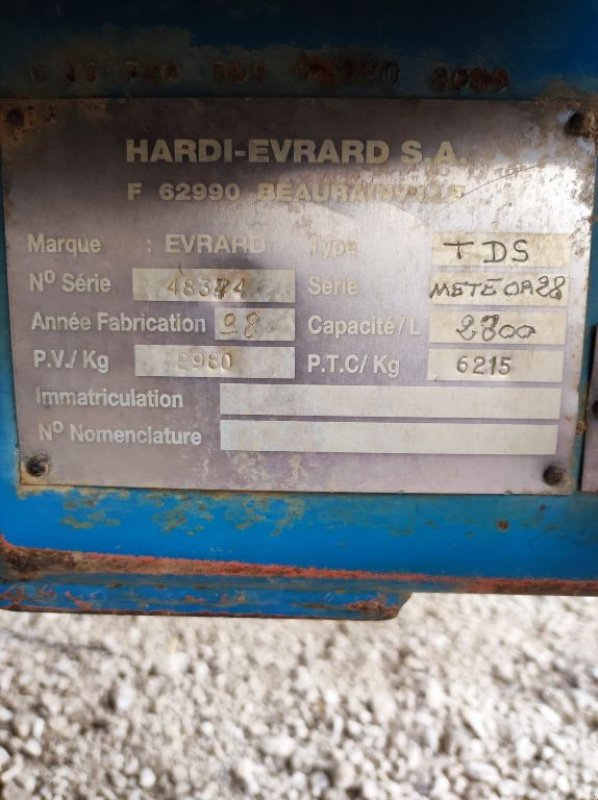 Feldspritze Türe ait Evrard Meteor 2800, Gebrauchtmaschine içinde VOVES (resim 7)