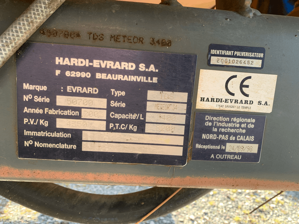 Feldspritze vrste Evrard METEOR 34, Gebrauchtmaschine v CINTHEAUX (Slika 10)