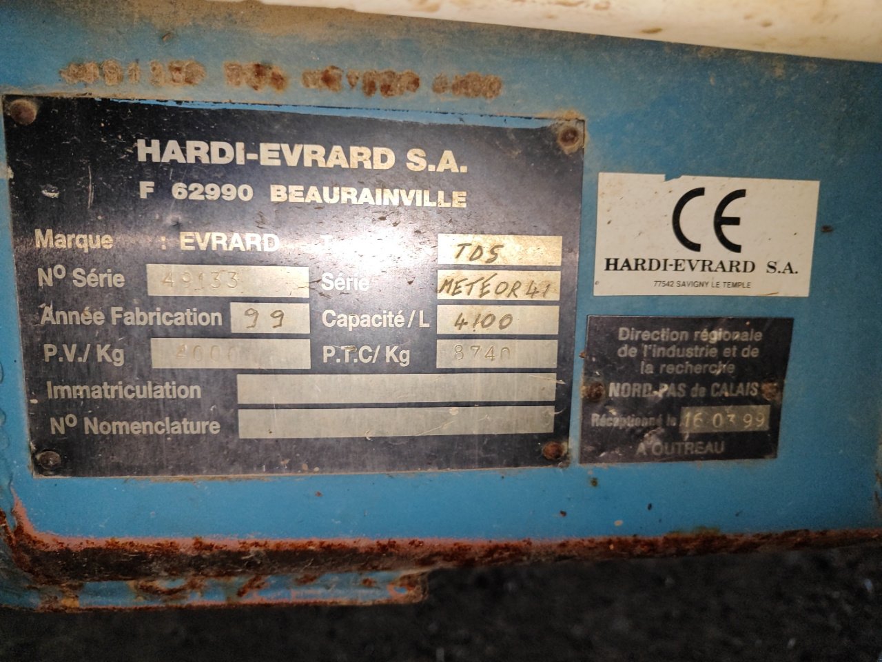 Feldspritze of the type Evrard Meteor 4100, Gebrauchtmaschine in Eton (Picture 2)