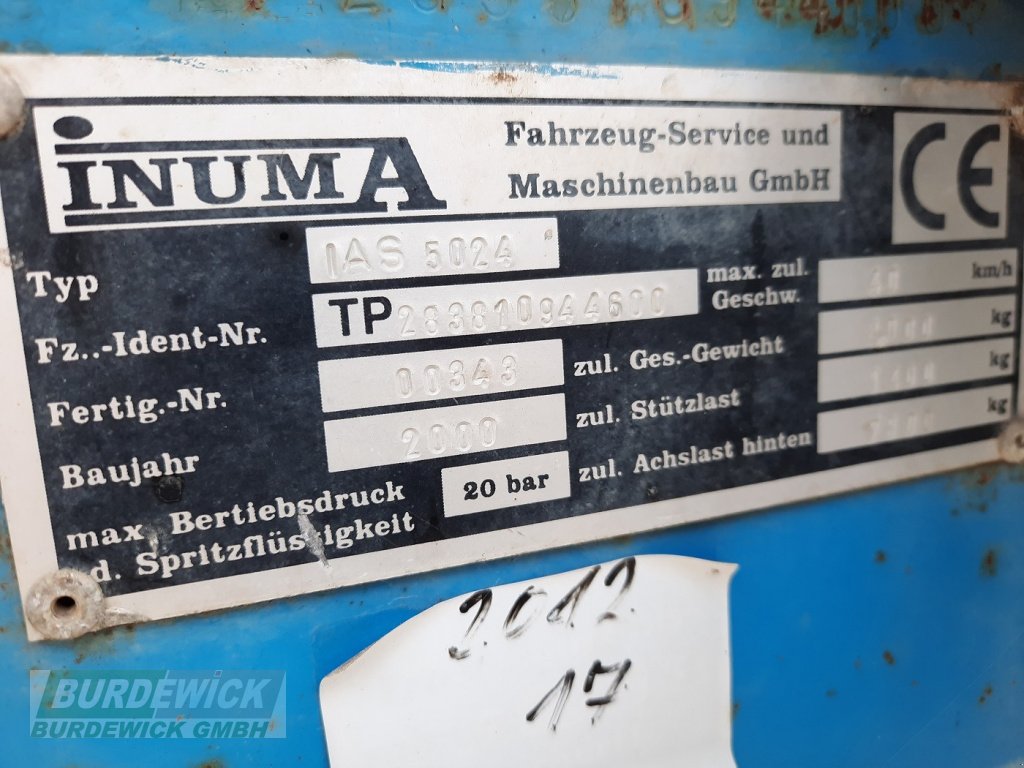Feldspritze типа Inuma IAS 5024, Gebrauchtmaschine в Lamstedt (Фотография 11)