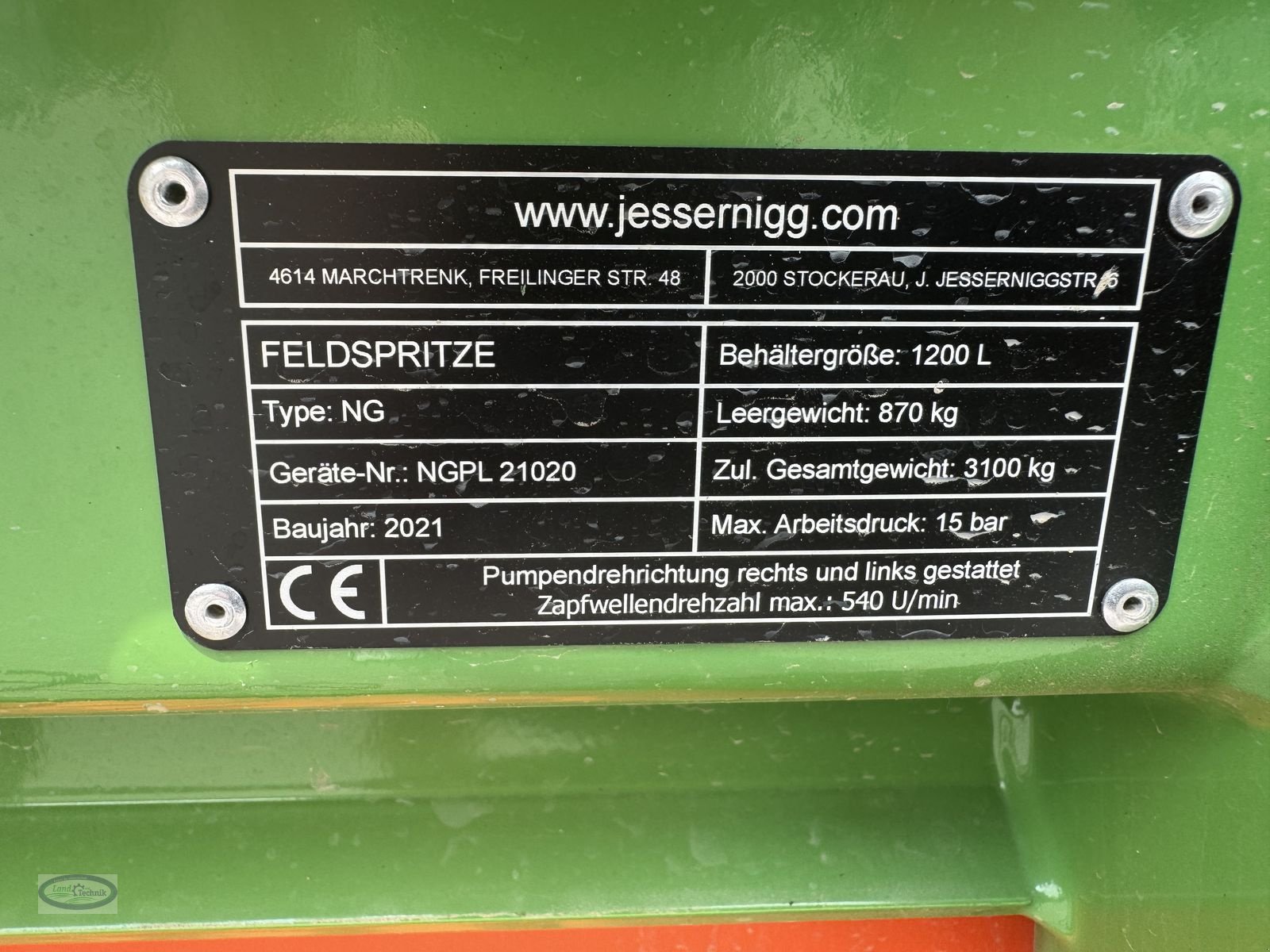 Feldspritze типа Jessernigg NG 1200, Gebrauchtmaschine в Münzkirchen (Фотография 13)