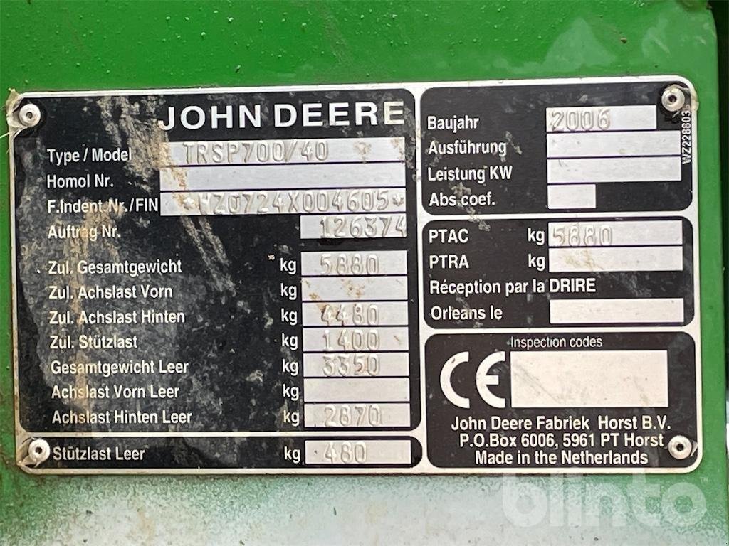 Feldspritze des Typs John Deere 724, Gebrauchtmaschine in Düsseldorf (Bild 5)