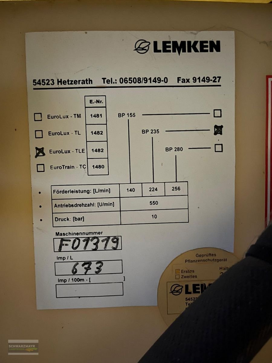Feldspritze tipa Lemken EuroLux 1200 TLE, Gebrauchtmaschine u Aurolzmünster (Slika 13)