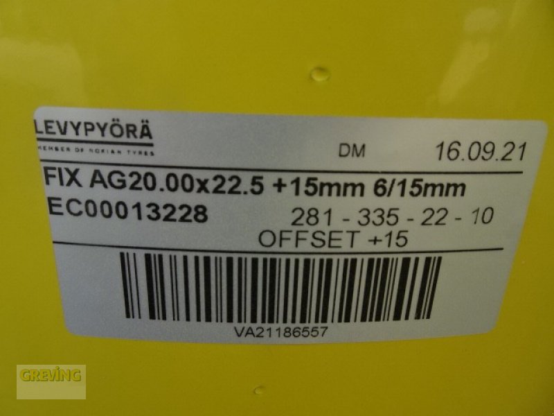 Felge a típus Bohnenkamp Felge 20x22.5, 10/281/335, D=22 Zyl., ET +15,, Neumaschine ekkor: Greven (Kép 4)