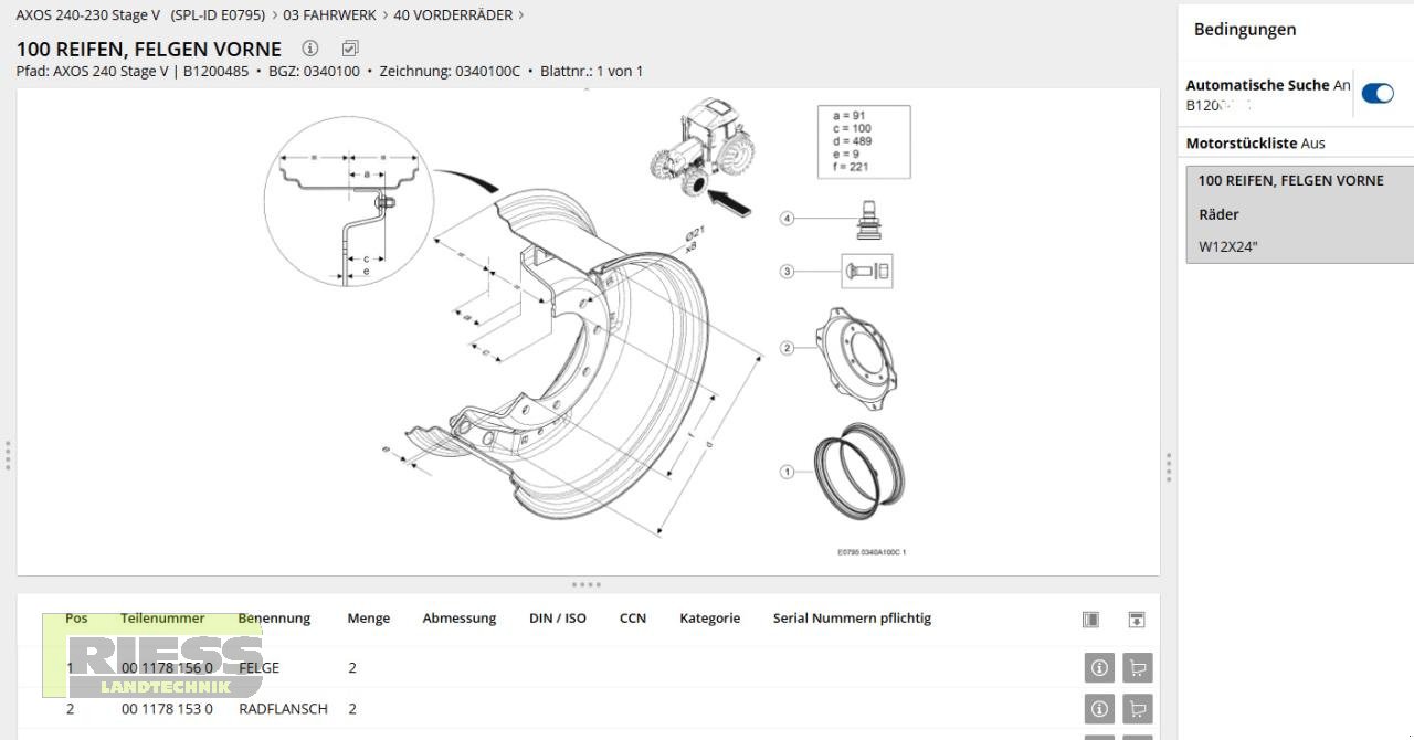Felge des Typs CLAAS 12x24" 8-Loch Ringverstellfelge, Neumaschine in Homberg/Ohm - Maulbach (Bild 8)