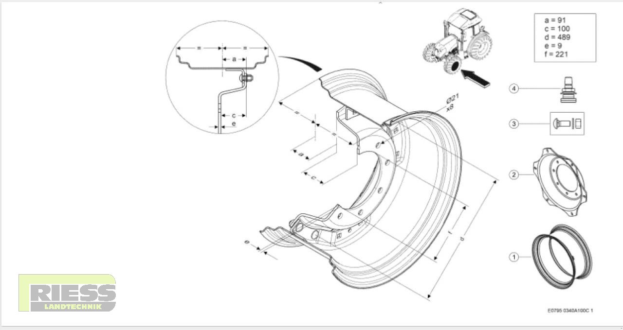 Felge des Typs CLAAS 12x24" 8-Loch Ringverstellfelge, Neumaschine in Homberg/Ohm - Maulbach (Bild 9)