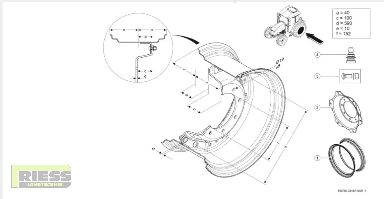Felge typu CLAAS 16x30" Felge 8-Loch Ringverstellfelge, Neumaschine v Homberg/Ohm - Maulbach (Obrázek 8)