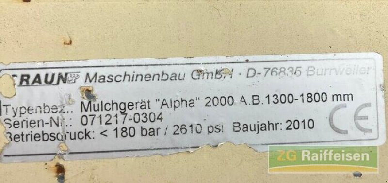 Fräse типа Braun Mulchgerät Alpha 2000, Gebrauchtmaschine в Weil am Rhein-Haltingen (Фотография 21)