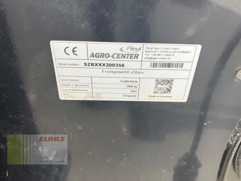Frontgewicht типа Fliegl SZBXXX200356  STAR 1.000KG, Neumaschine в Hollfeld (Фотография 7)