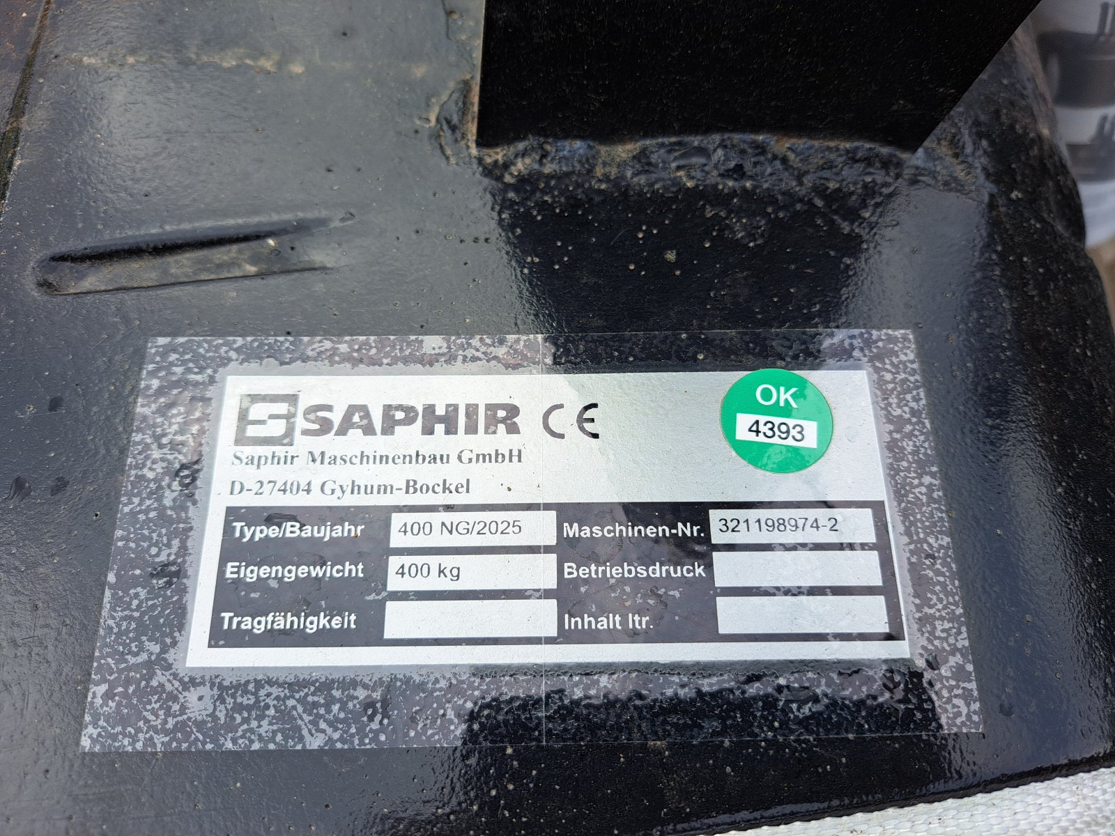 Frontgewicht of the type Saphir NG 400, Neumaschine in Wertach (Picture 2)