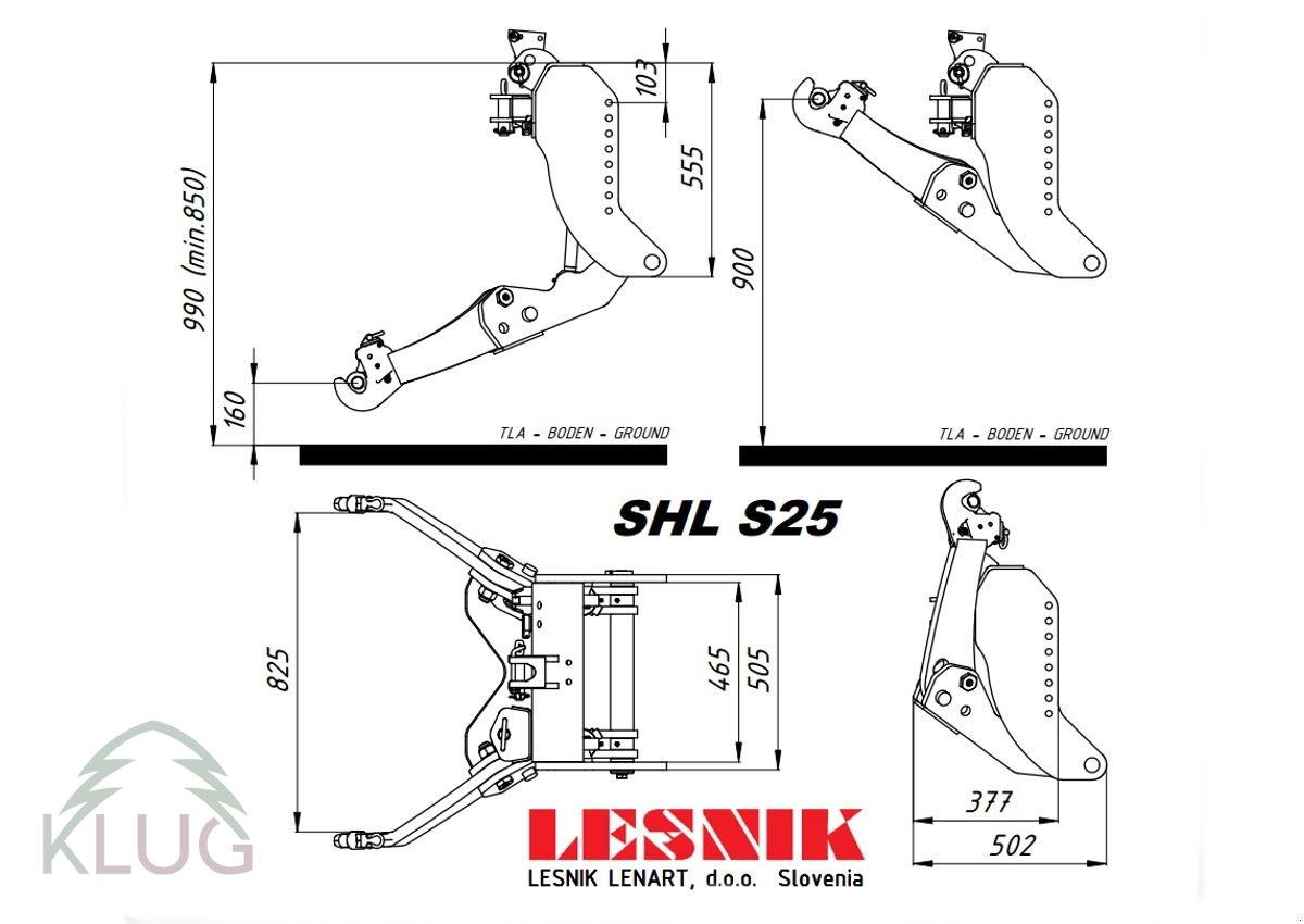 Fronthydraulik des Typs Lesnik SHL S25 Universal, Neumaschine in Pirching am Traubenberg (Bild 31)