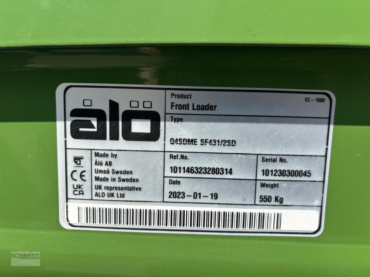 Frontlader des Typs Alö Q4S DM-Euro Fendt Nature-Grün, Neumaschine in Herbrechtingen (Bild 9)