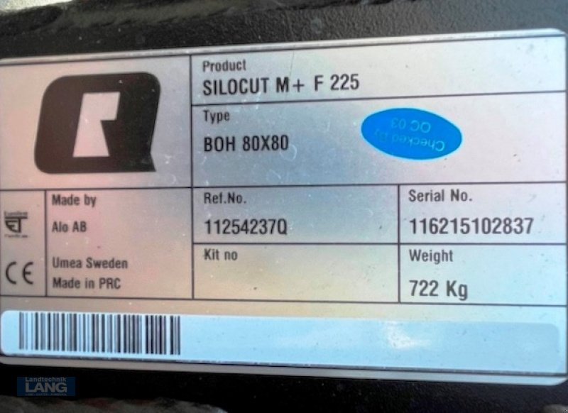Frontlader του τύπου Alö Silocut M + F225, Neumaschine σε Rottenburg (Φωτογραφία 7)