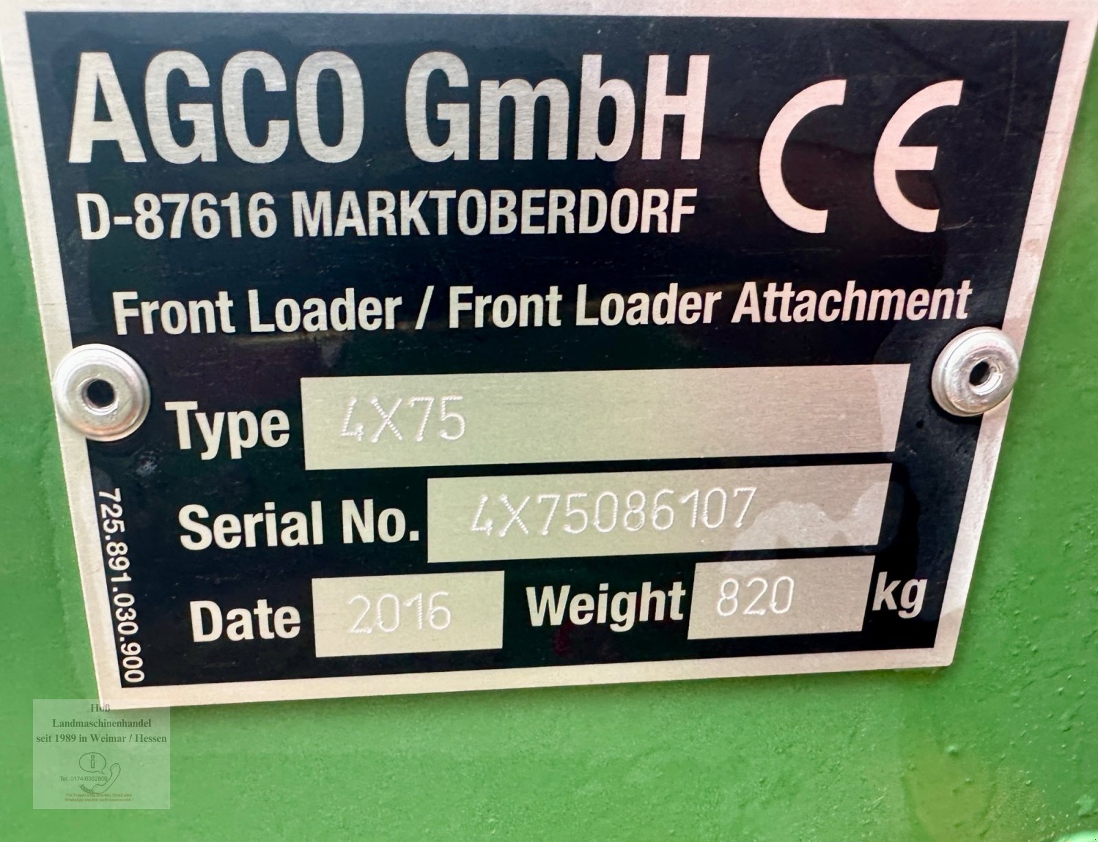 Frontlader типа Fendt Cargo 4 X 75 DW Frontlader, 3. Kreis, hydr. Werkzeugverriegelung, Dämpfung, Gebrauchtmaschine в Weimar/Hessen (Фотография 8)