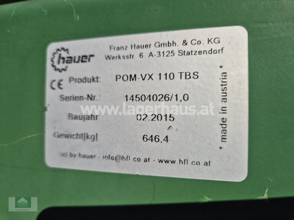 Frontlader of the type Hauer POM VX 110, Gebrauchtmaschine in Klagenfurt (Picture 2)