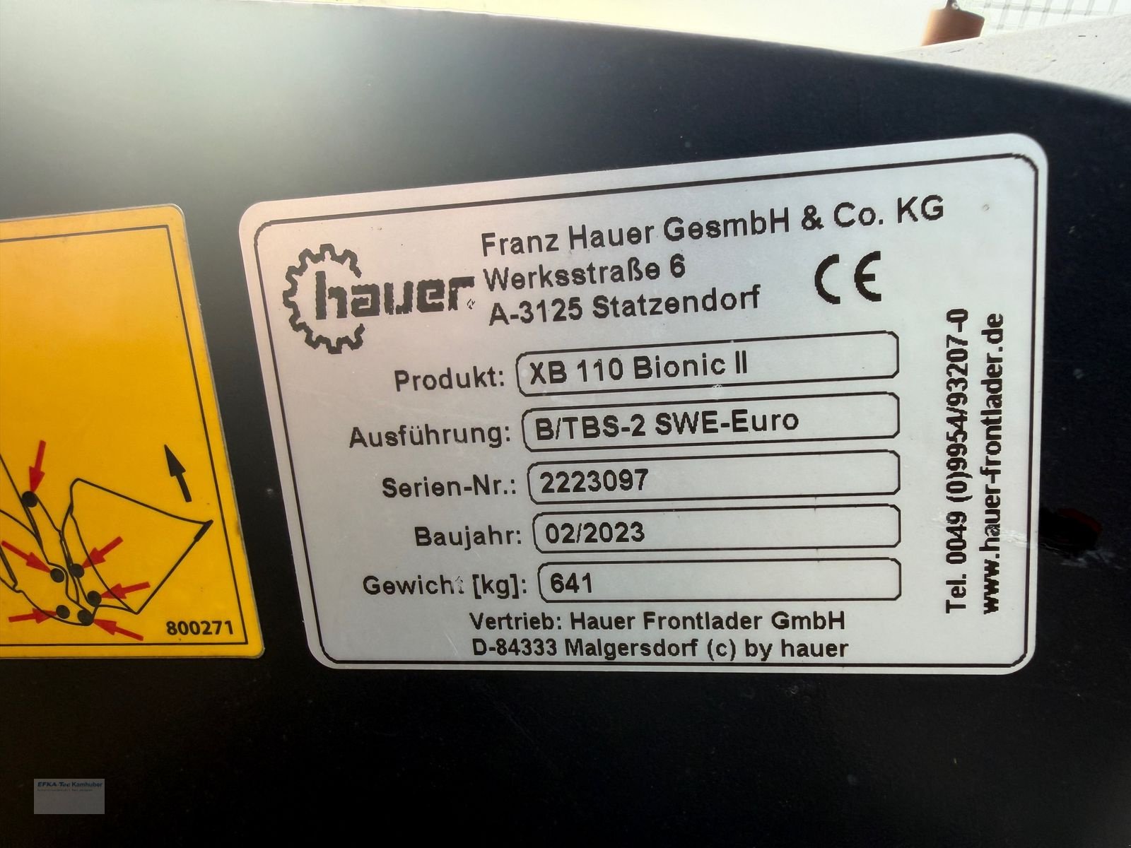 Frontlader типа Hauer X-Bionic 110 2, Gebrauchtmaschine в Erlbach (Фотография 6)