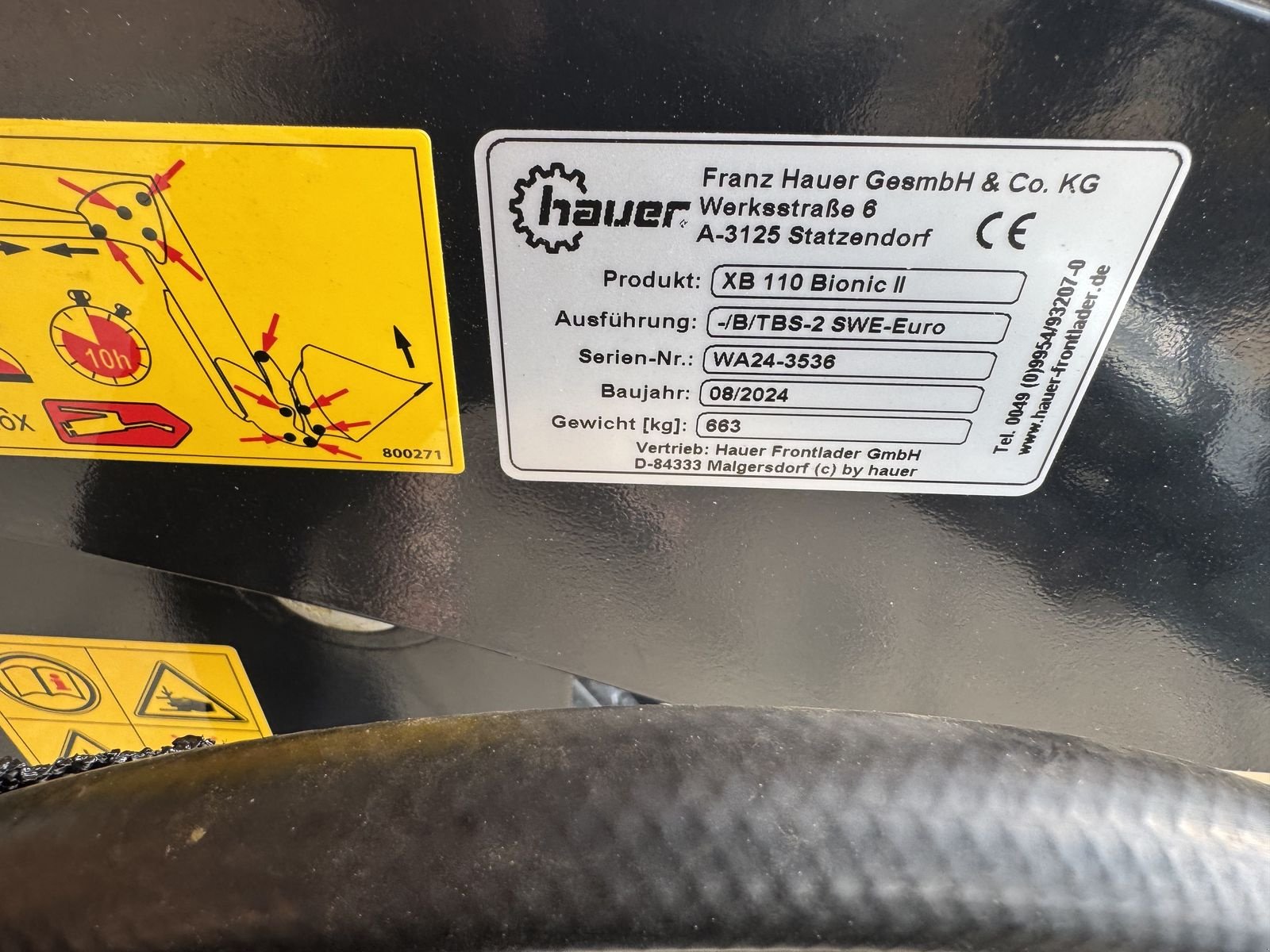 Frontlader tipa Hauer XB BIONIC 110, Neumaschine u Saldenburg (Slika 6)