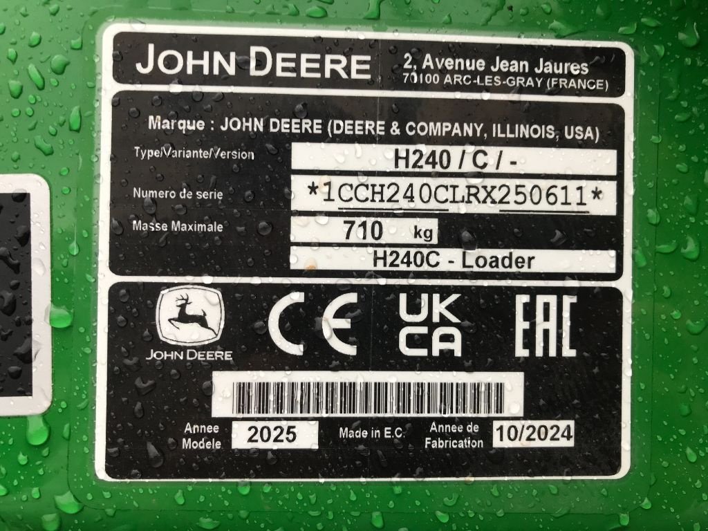 Frontlader типа John Deere H 240 MSL, Gebrauchtmaschine в UZERCHE (Фотография 8)