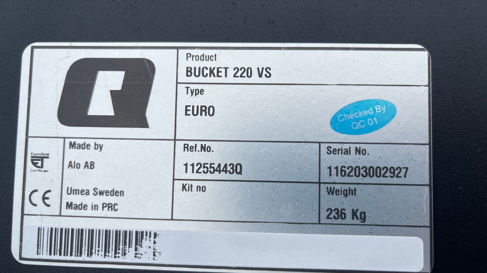 Frontlader des Typs Sonstige Skovl 2,20 m Skovl med Euro beslag, Gebrauchtmaschine in Vejle (Bild 6)