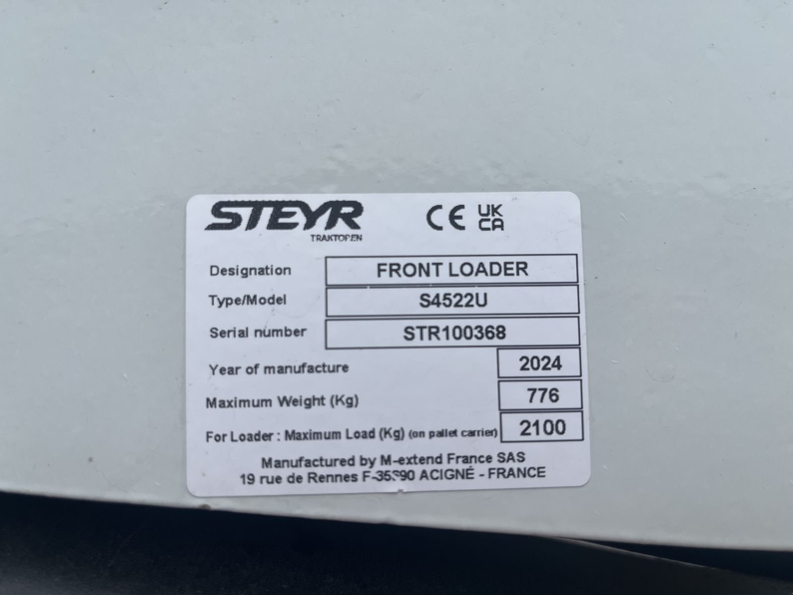 Frontlader des Typs Steyr Frontlader S4522U, Neumaschine in Harmannsdorf (Bild 16)