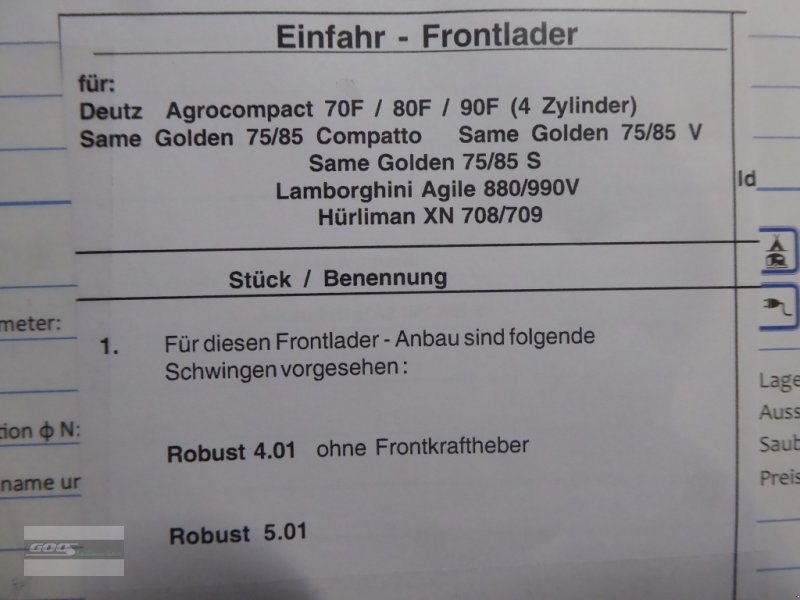 Frontlader des Typs Stoll Komplette abgelagerte Stoll Frontlader zum Sonderpreis. SIEHE BILDER, Neumaschine in Langenzenn (Bild 23)