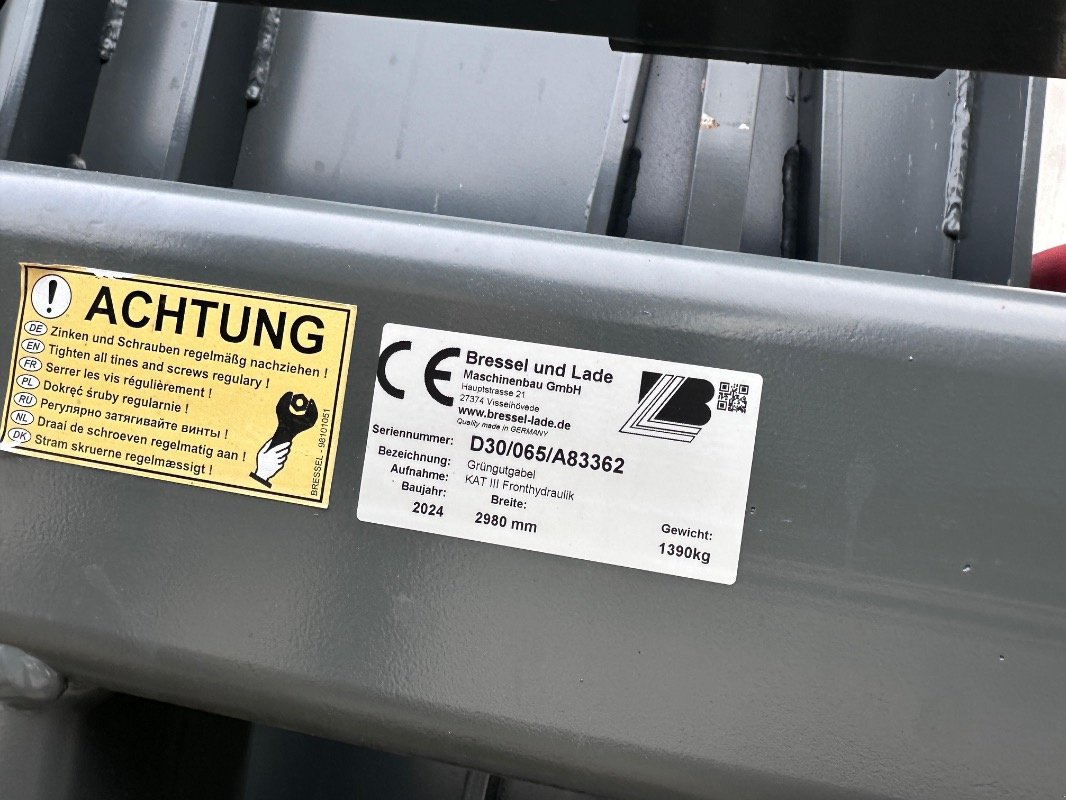 Frontladerzubehör (Bagger) типа Bressel & Lade GRÜNGUTGABEL D30, Gebrauchtmaschine в Liebenwalde (Фотография 11)