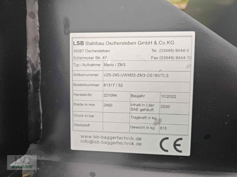 Frontladerzubehör (Bagger) of the type LSB U25-245, Gebrauchtmaschine in Spelle (Picture 2)