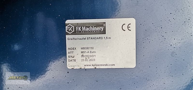 Frontladerzubehör of the type FK Machinery Greifschaufel STANDARD 1,5 m, Neumaschine in Andervenne (Picture 16)