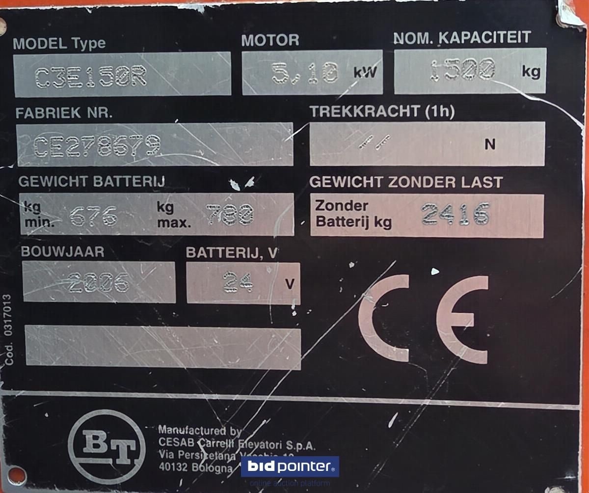Frontstapler typu BT C3E150R, Gebrauchtmaschine v Deurne (Obrázok 2)