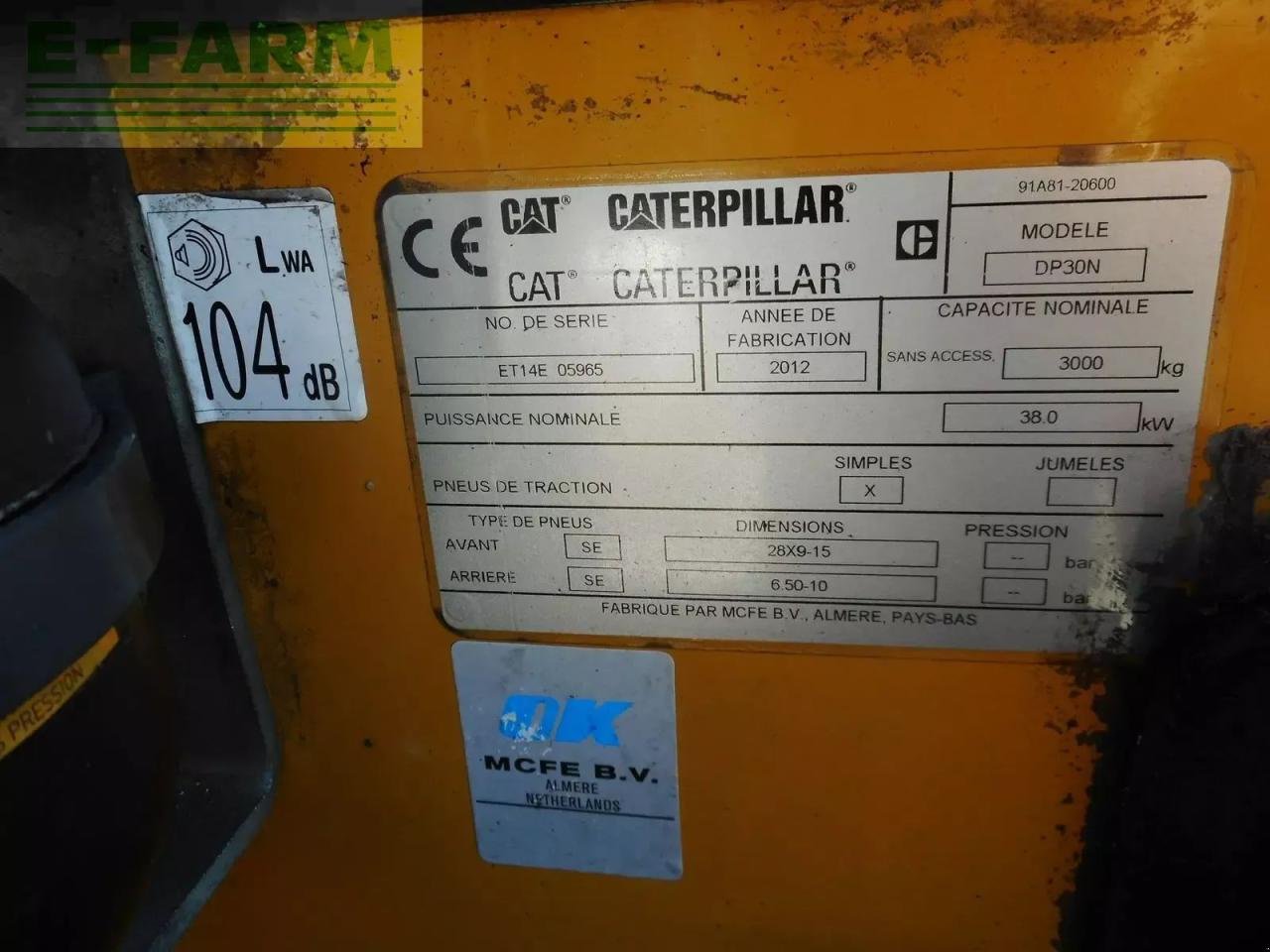 Frontstapler of the type Caterpillar dp30n triplex 5,97 meter + ss + ls + halbkab., Gebrauchtmaschine in ST. NIKOLAI/DR. (Picture 7)