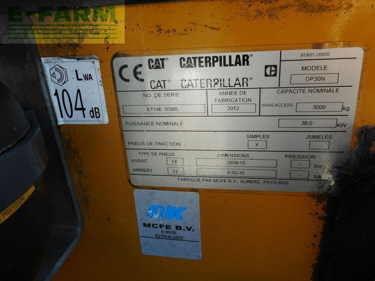 Frontstapler des Typs Caterpillar dp30n triplex 5,97 meter + ss + ls + halbkab., Gebrauchtmaschine in ST. NIKOLAI/DR. (Bild 7)