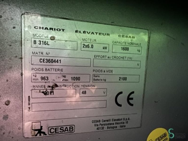 Frontstapler des Typs Cesab B316, Gebrauchtmaschine in Wijchen (Bild 7)