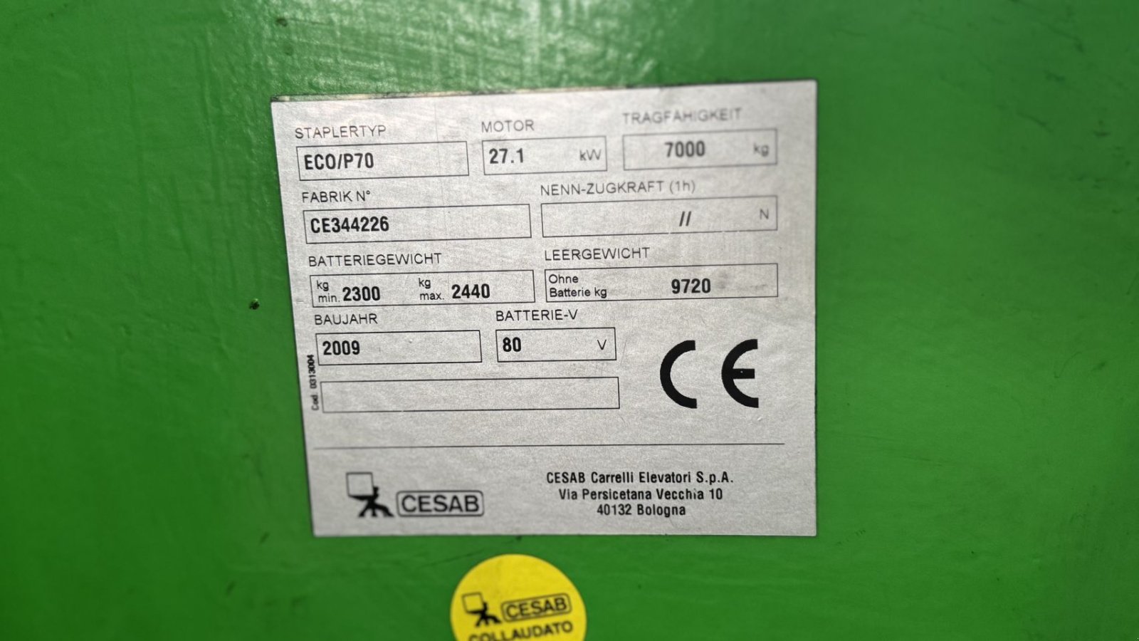 Frontstapler del tipo Cesab ECO/P70, Gebrauchtmaschine In Winterswijk (Immagine 9)