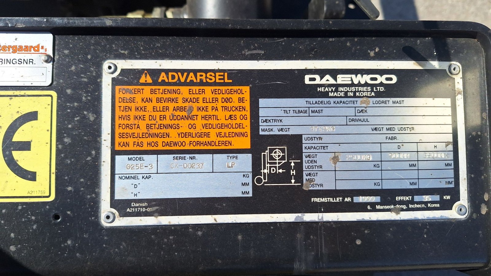 Frontstapler typu Daewoo G25E-6, Gebrauchtmaschine w Rødekro (Zdjęcie 12)